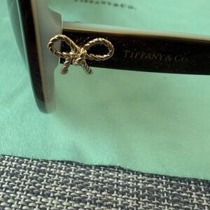 Tiffany & Co. Sunglasses with Black and Blue Frame and Gold Bow